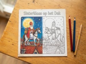 Categorie-overzicht van vrolijke kleurplaten met het thema Sinterklaas.