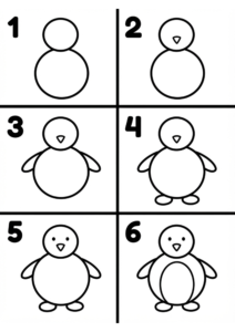 Hoe je een schattige Pinguïn tekent — gratis kleurplaat om te printen