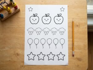 Getallen 1 tot en met 20 leren tellen en kleuren werkbladen pakket voor groep 1 en 2.