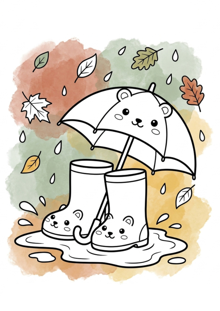 Regenlaarsjes — gratis kleurplaat om te printen